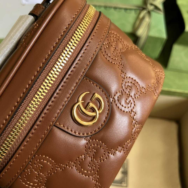 G*u*i gg matelasse mini tote brown