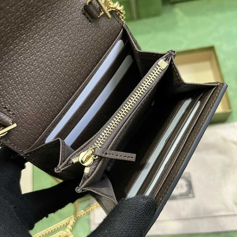 G*u*i blondie medium wallet on chain monogram gray
