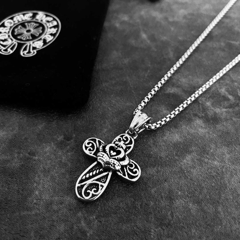Ch*0me heart love cross necklace