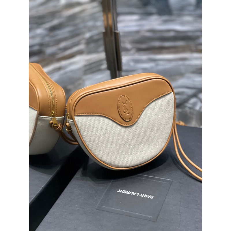 Saint Laurent Le Monogram Coeur Shoulder Bag Beige/Brown