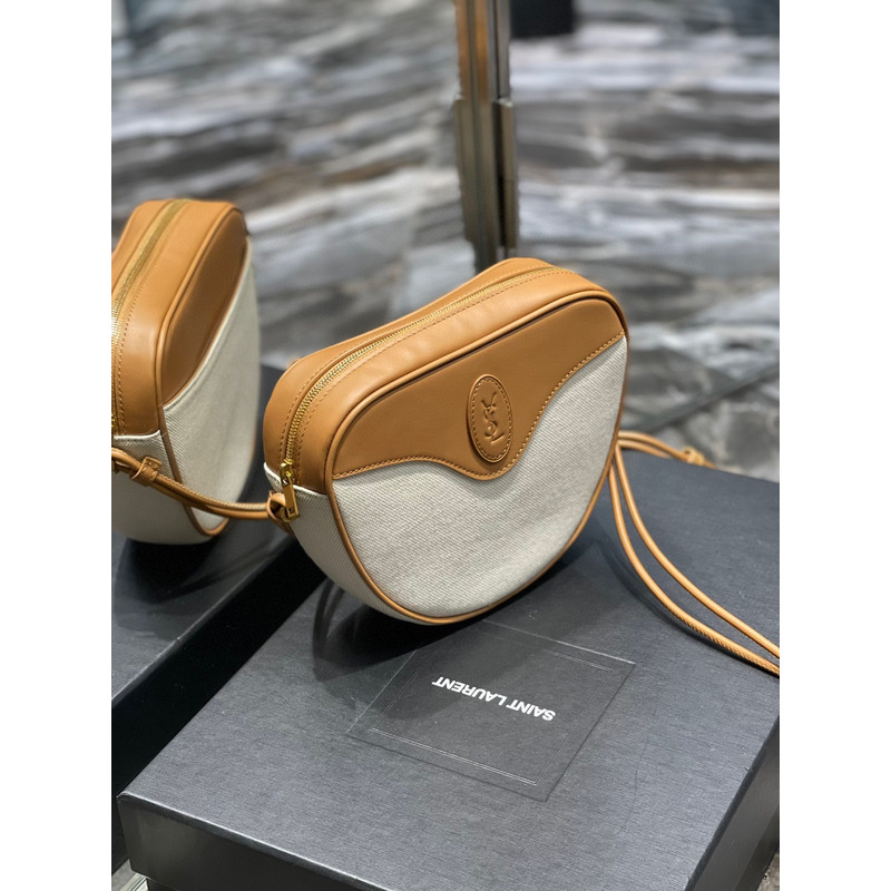 Saint Laurent Le Monogram Coeur Shoulder Bag Beige/Brown