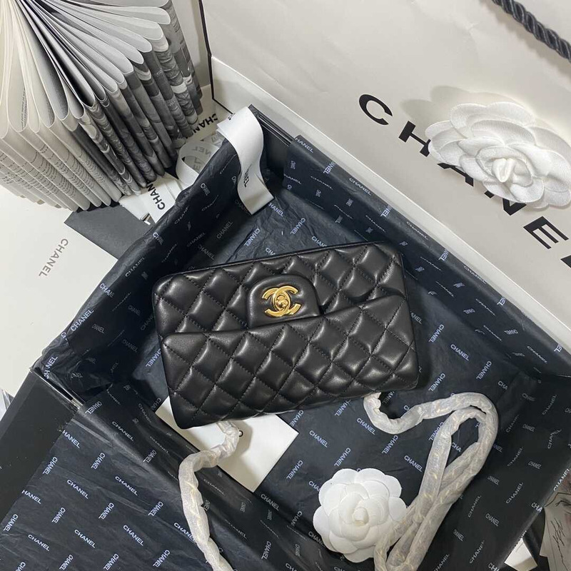 Ch*el classic flap mini shoulder bag black