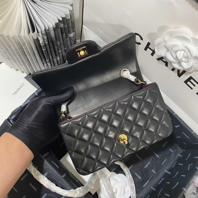 Ch*el classic flap mini shoulder bag black