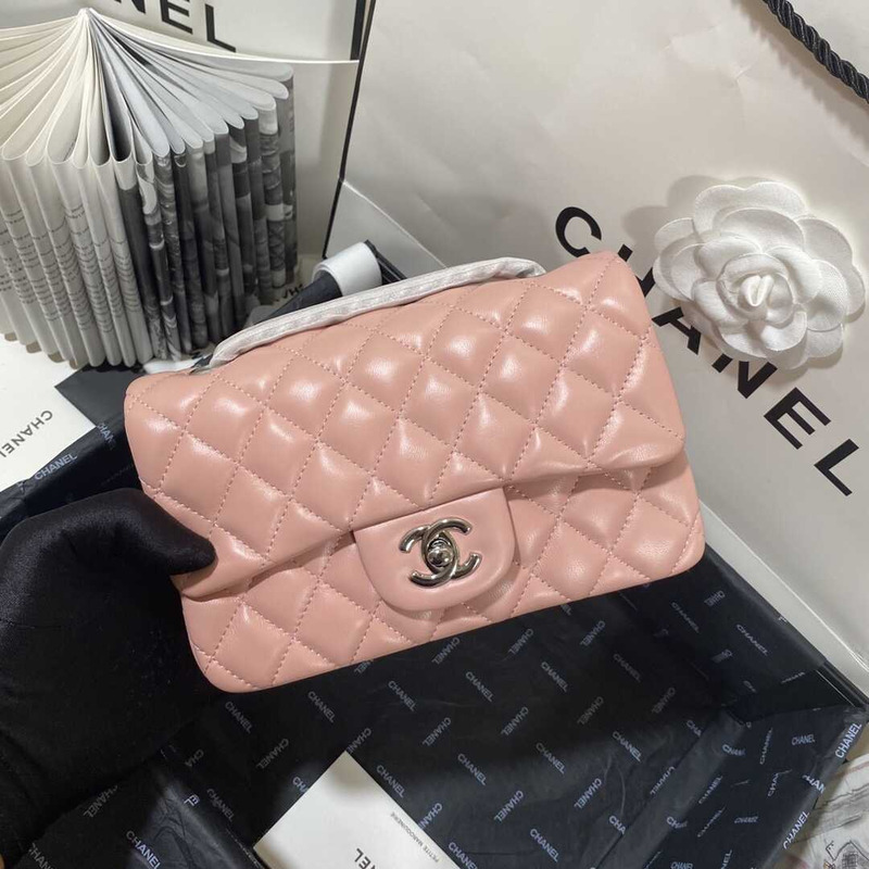 Ch*el classic flap mini shoulder bag pink