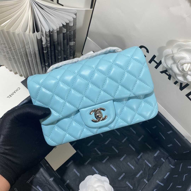 Ch*el classic flap mini shoulder bag blue