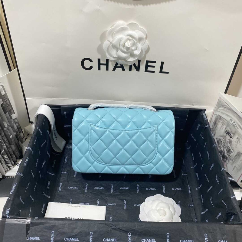 Ch*el classic flap mini shoulder bag blue