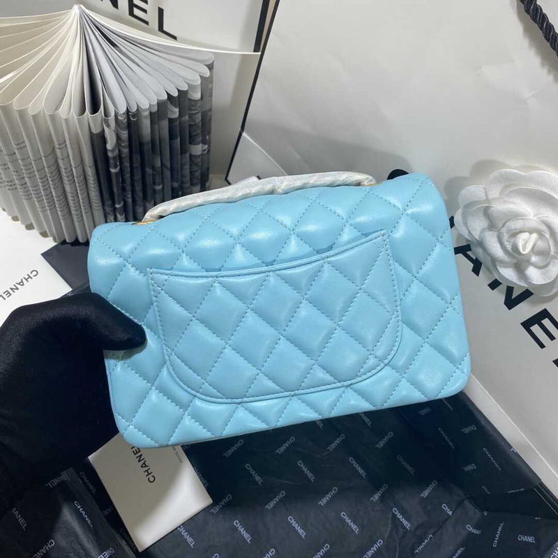 Ch*el classic flap mini shoulder bag blue