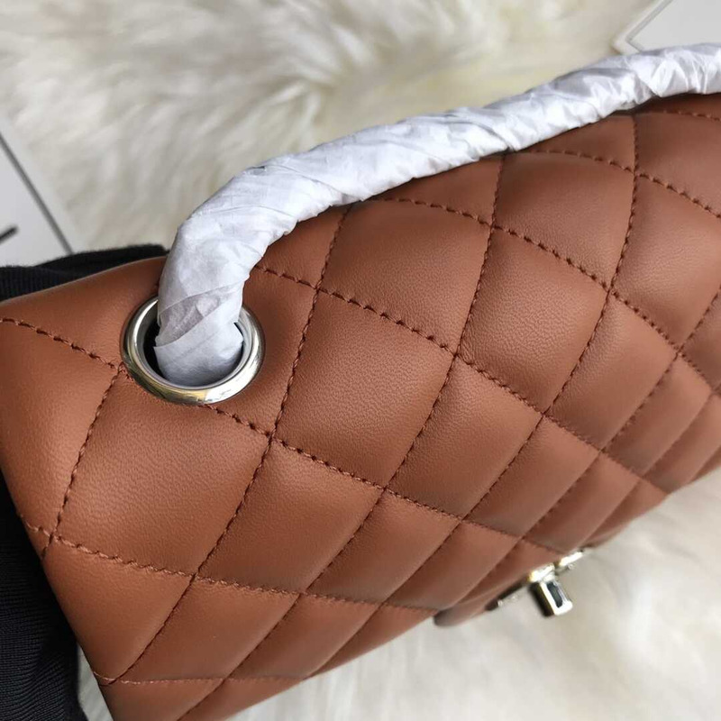 Ch*el classic flap mini shoulder bag brown