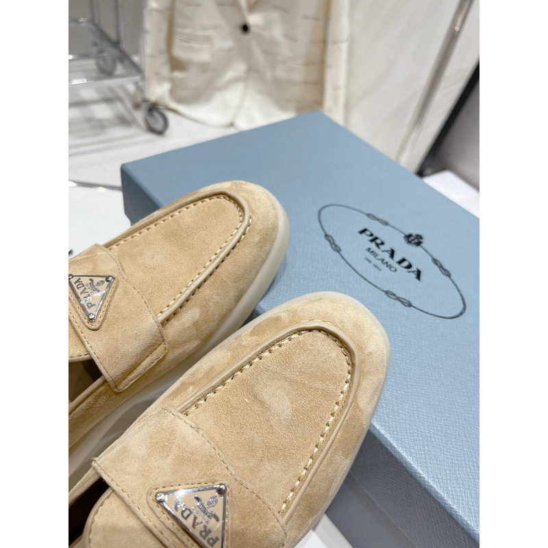 Pra*a leather mule sandals light brown