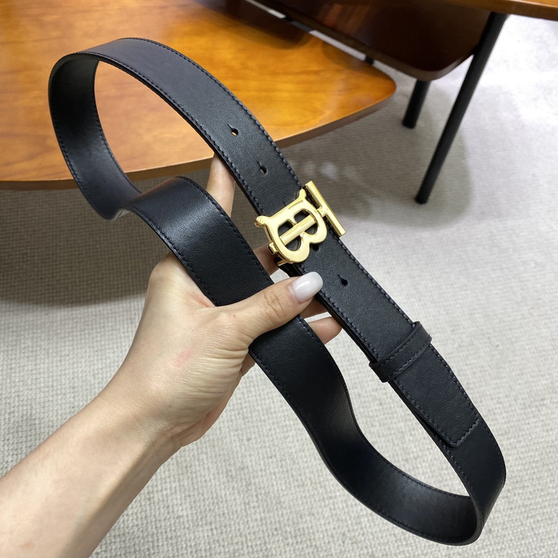 B**rrytb gold logo smooth leather reversible belt