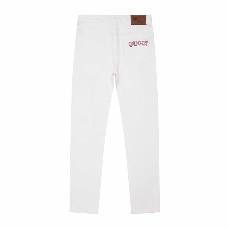 G*u*i pink bear print jeans