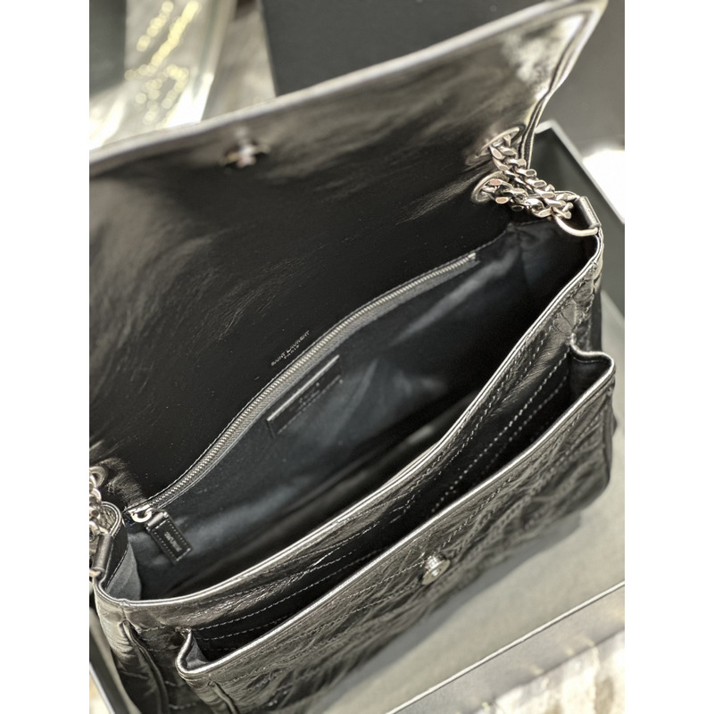 Saint Laurent Niki Large Calfskin Shoulder Bag Black