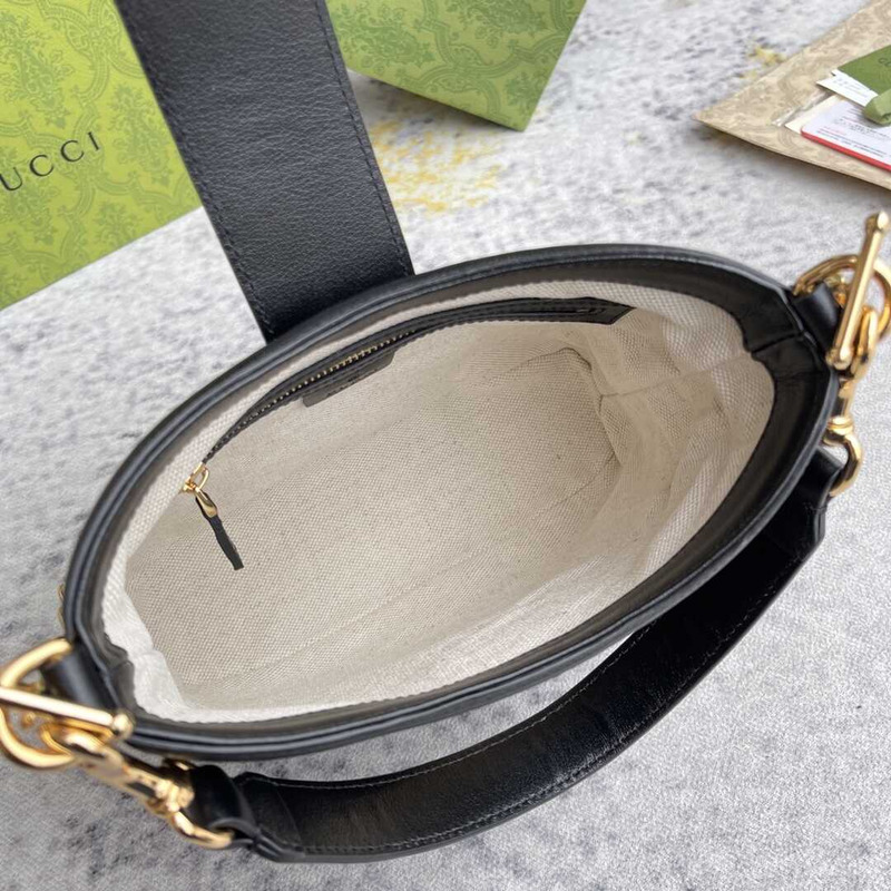 G*u*i  wonka gg up leather shoulder bag  black