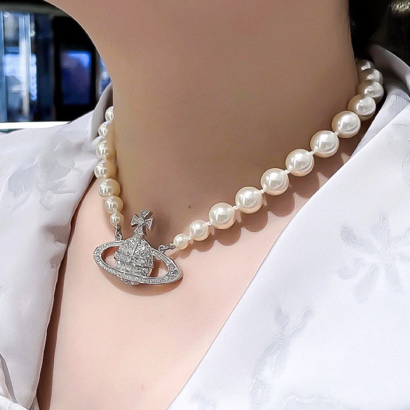 u1u1enne westwood neysa peal choker in silver