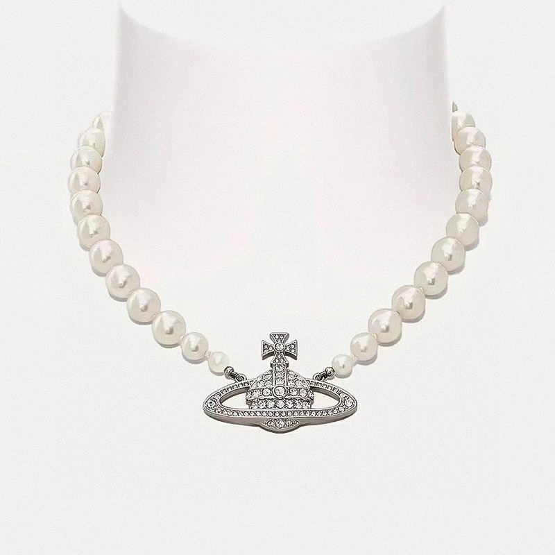 u1u1enne westwood neysa peal choker in silver
