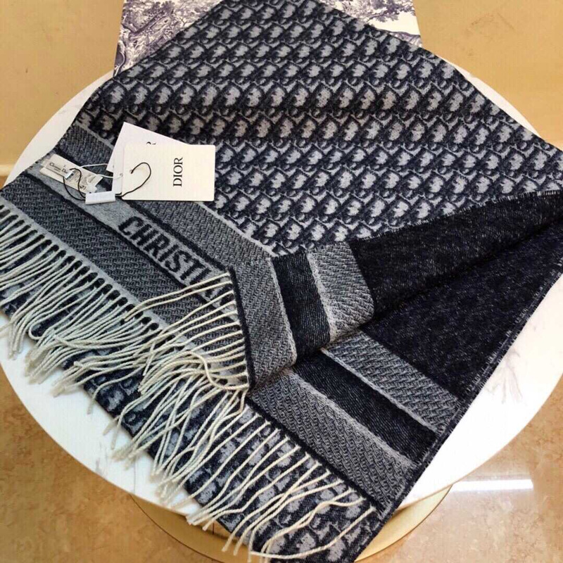 D*or ch**an oblique scarf navy blue