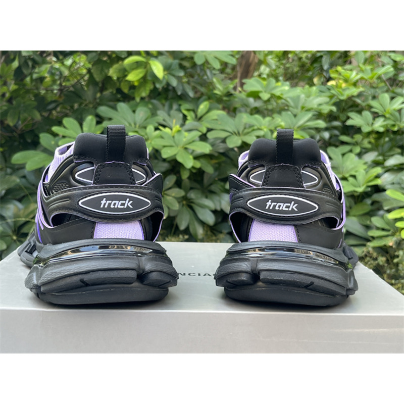 Ba*len*cia*ga track sock lace-up sneakers purple and black