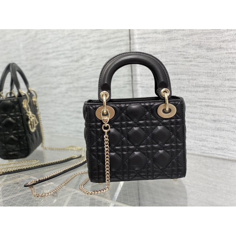 D*or mini lady D*or bag lambskin black