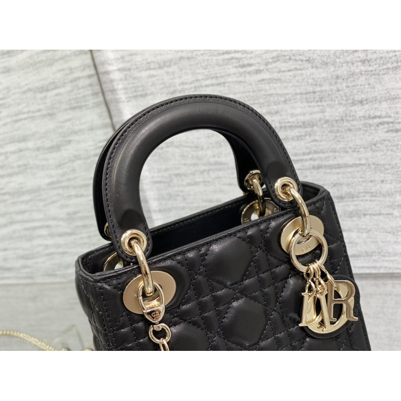 D*or mini lady D*or bag lambskin black