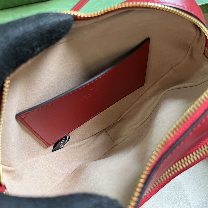 G*u*i heart shape leather bag red