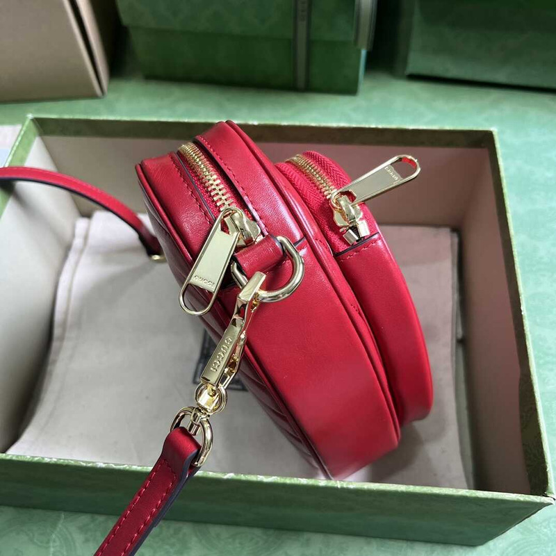 G*u*i heart shape leather bag red