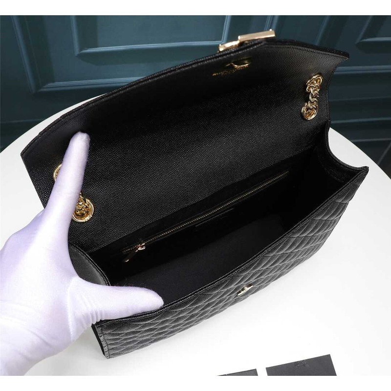 Saint Laurent Envelope Large In Guilted Grain De Poudre Embossed Leather
