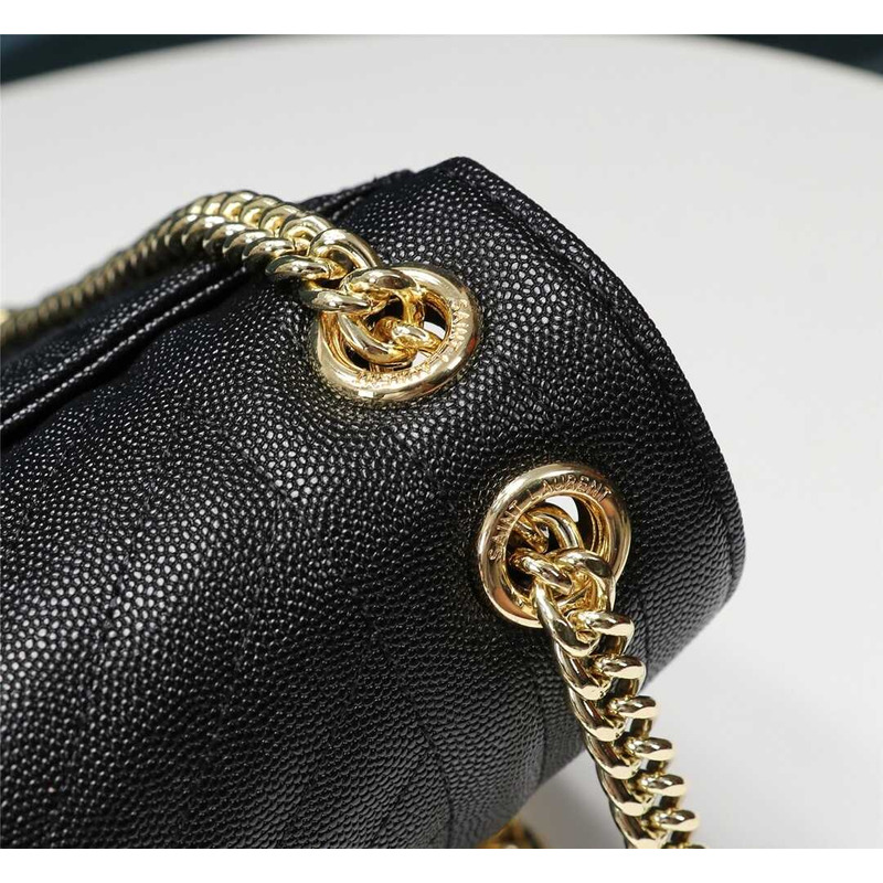 Saint Laurent Envelope Large In Guilted Grain De Poudre Embossed Leather