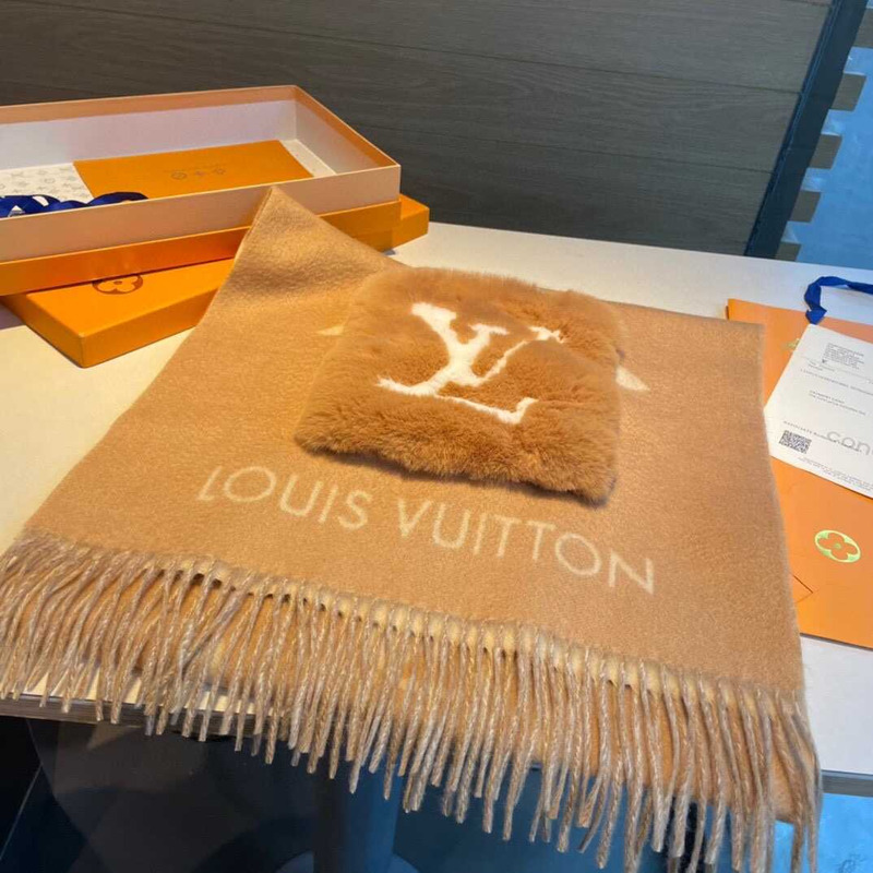 l**is V*t*n cotton scarf brown