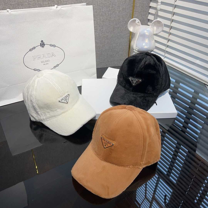 Pra*a velvet baseball cap brown
