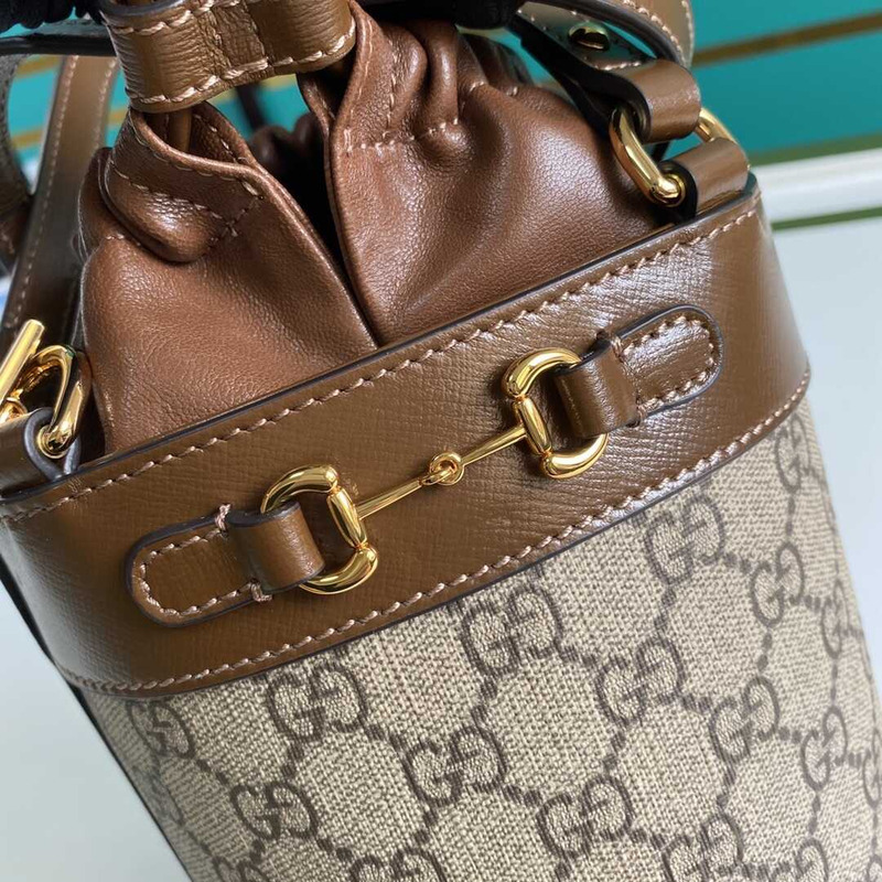 G*u*i horsebit 1955 bucket bag brown
