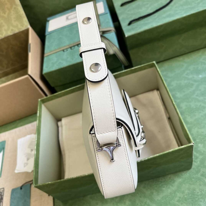 G*u*i horsebit 1955 small shoulder bag white