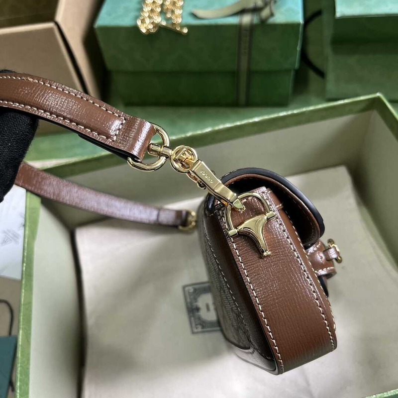 G*u*i horsebit 1955 mini shoulder bag brown