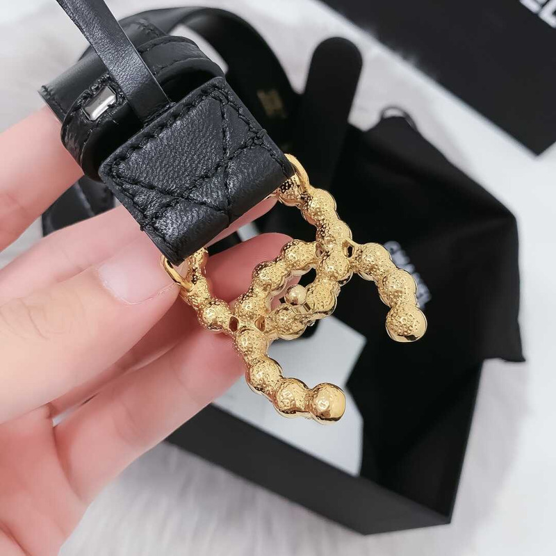 Ch*el cc buckle leather belt