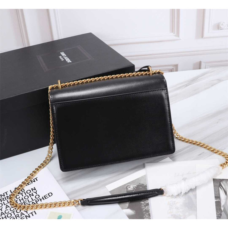 Saint Laurent Sunset Leather Bag Medium Black
