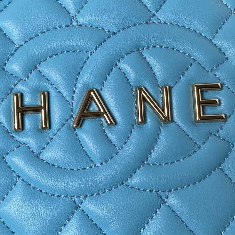 Ch*el star handbag lambskin blue