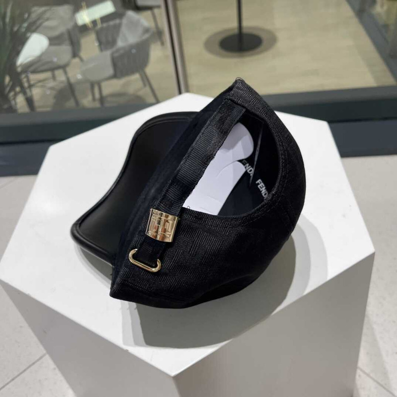 F**di ff motif jacquard denim baseball cap black