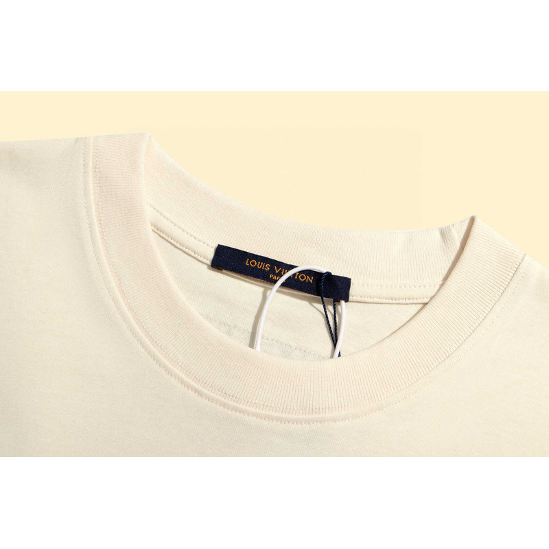 l**is V*t*n graphic lv signature t-shirt beige