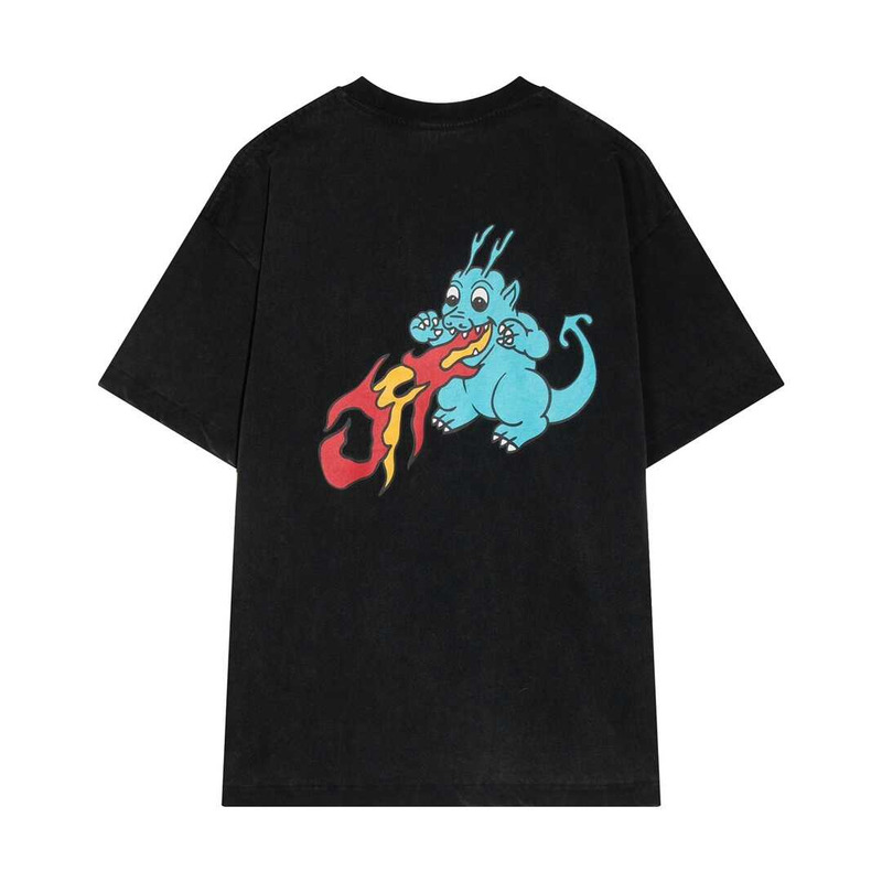 Off White Cotton T-Shirt Black
