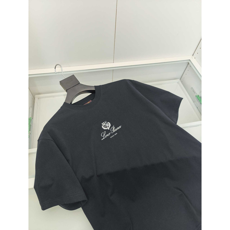 Loro piana Logo Printed T-Shirt Drak Grey