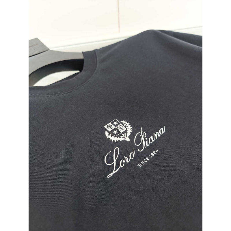 Loro piana Logo Printed T-Shirt Drak Grey