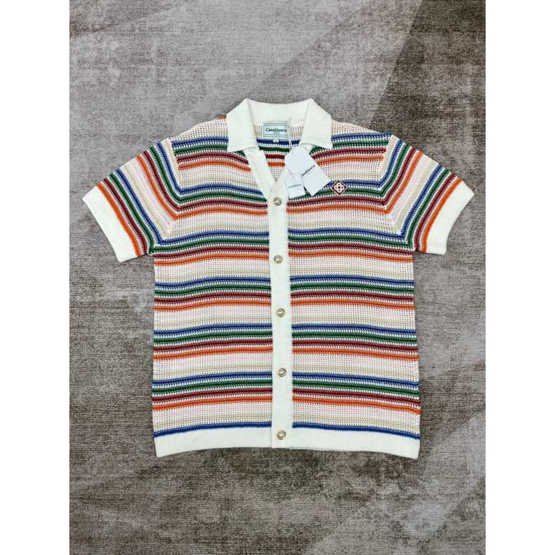 Casablanca Braid Striped Crochet-Knit Shirt - Farfetch