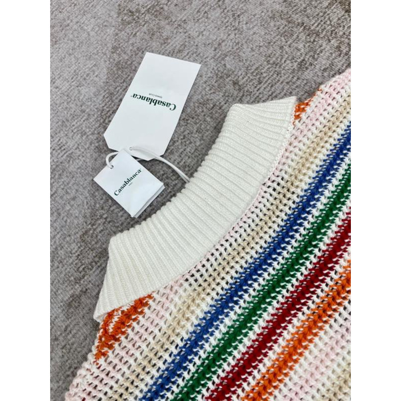 Casablanca Braid Striped Crochet-Knit Shirt - Farfetch