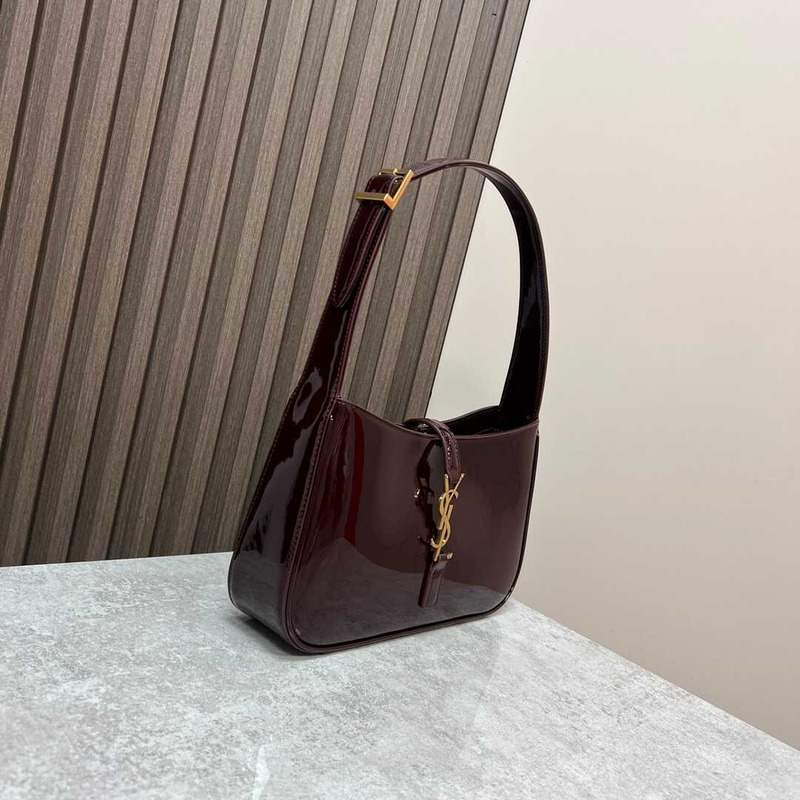 Saint Laurent Mongram Saddle Bag Burgundy