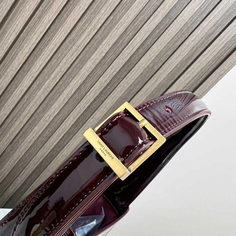 Saint Laurent Mongram Saddle Bag Burgundy