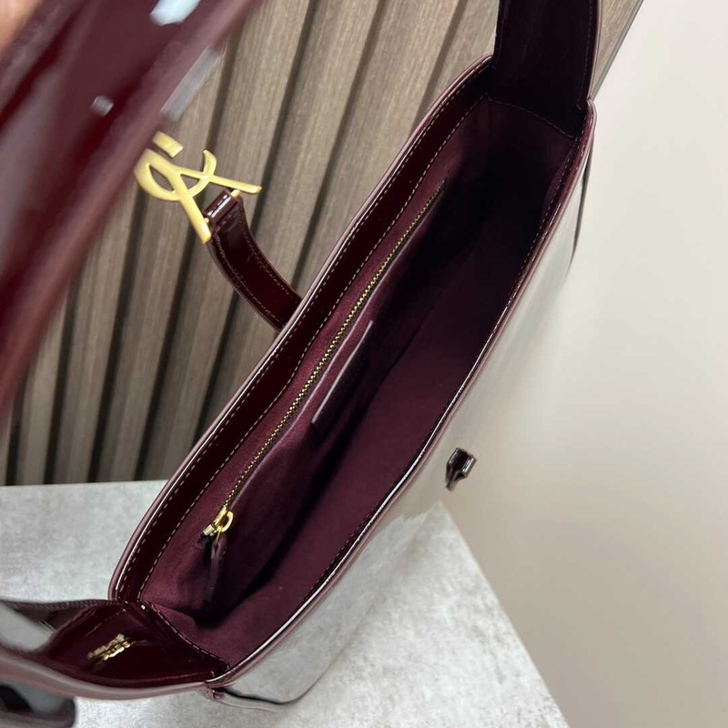 Saint Laurent Mongram Saddle Bag Burgundy
