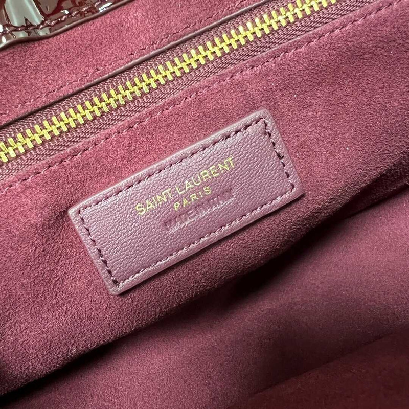 Saint Laurent Mongram Saddle Bag Burgundy