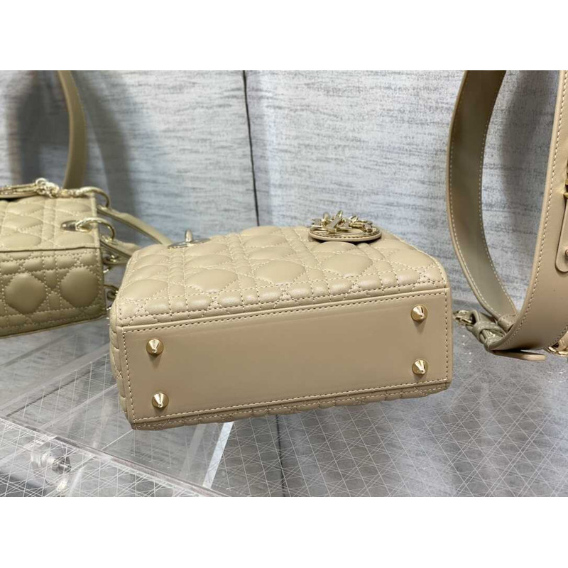 D*or small lady D*or my abcD*or handbag  vine print in sandy brown sheepskin