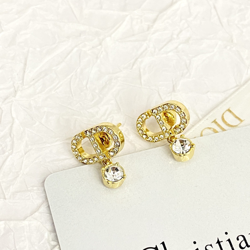 D*or gold-finish metal and silver-tone crystals