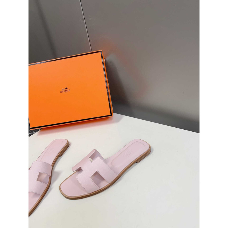 H**mes oran h sandals slippers classic rose pale
