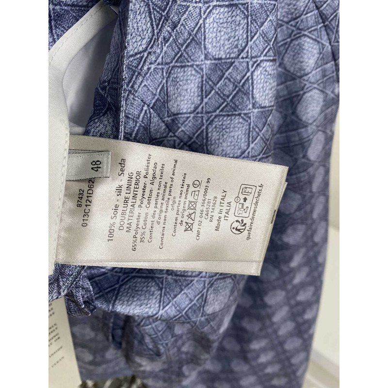 D*or cannage bermuda shorts blue silk twill